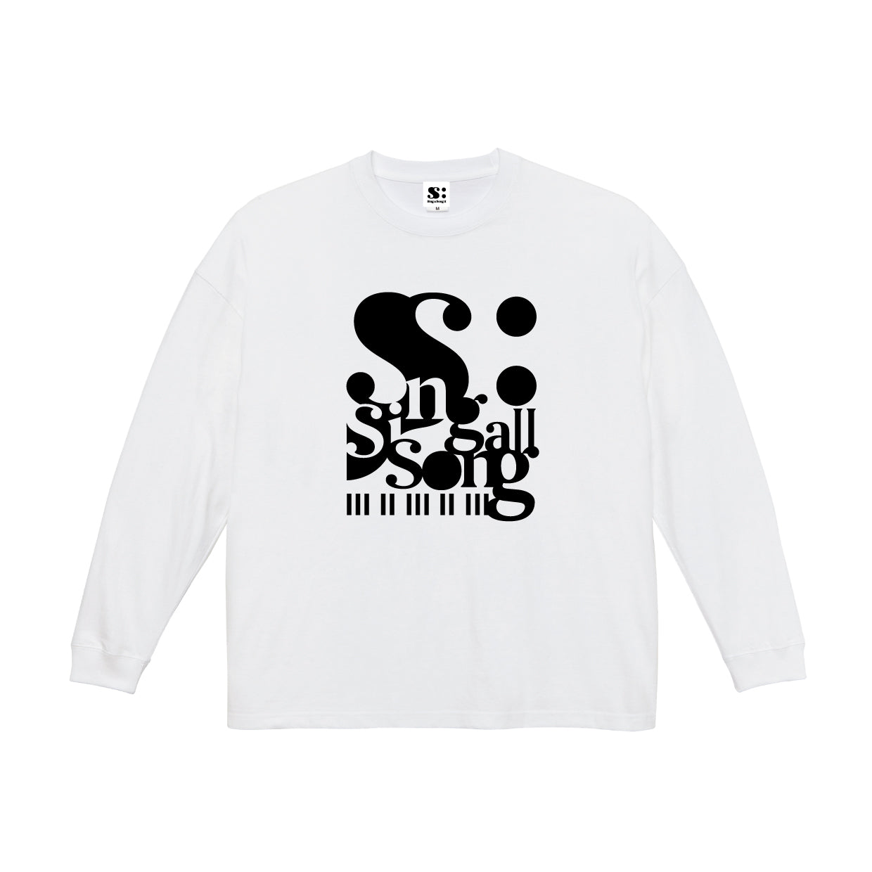 Sing a Song Ⅱ – Oversized Long Sleeve Logo Tee (White)