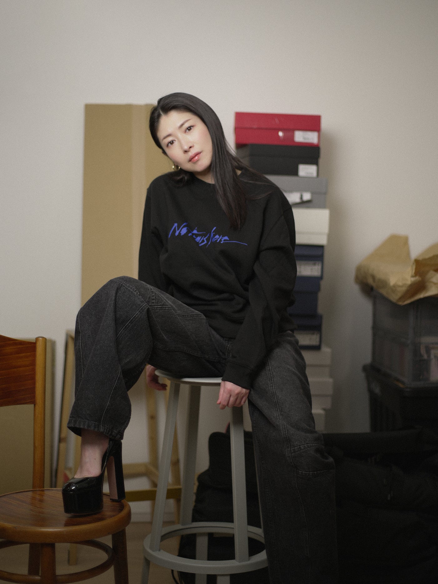 No tears here – Logo Sweatshirt (Black / Blue)